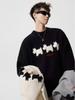 Men's Winter Cartoon Fleece Sweater - Round Neck, Loose Fit, Versatile for Casual Couples