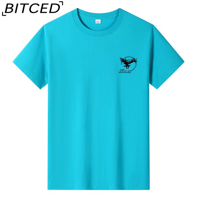 BITCED Хлопковая футболка с коротким рукавом, мужская модная свободная рубашка с половиной рукава, сострадательная рубашка с принтом