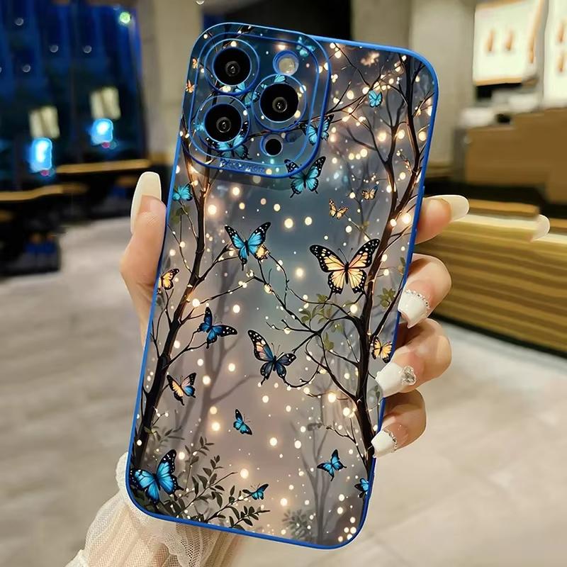 Glow In The Dark Butterfly Phone Case For Samsung Galaxy S25 S24 Ultra S23 FE S22 Plus S21S20 A54 A55 Soft Shockproof Full Cover