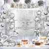 25th Anniversary Decorations, Silver 25th Wedding Anniversary Party Decorations, 25 Year Anniversary Decor, Happy 25th Anniversary Backdrop