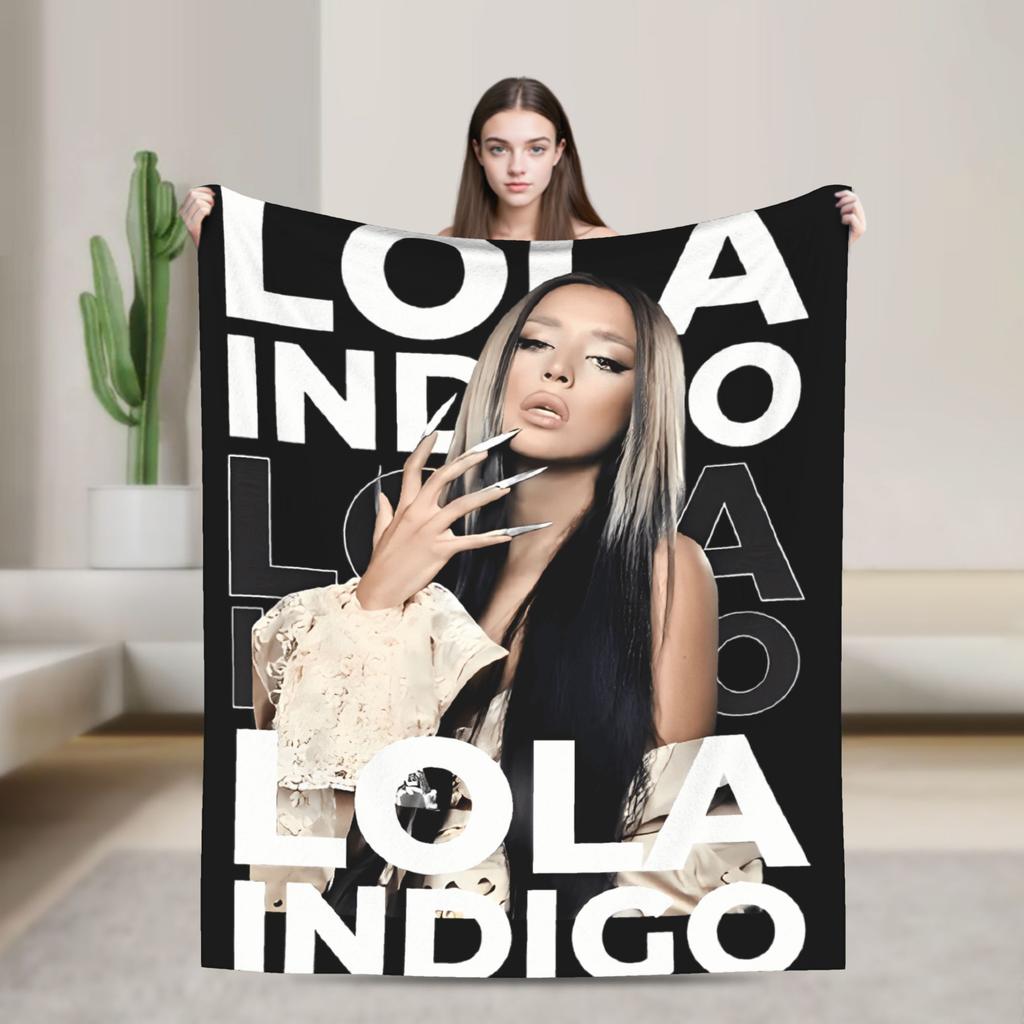 L-Lolas I-Indigos Spanish Singer  Blanket Quality Super Warm  Throw Blanket Winter Airplane Travel Living Room Fashion Bedspread