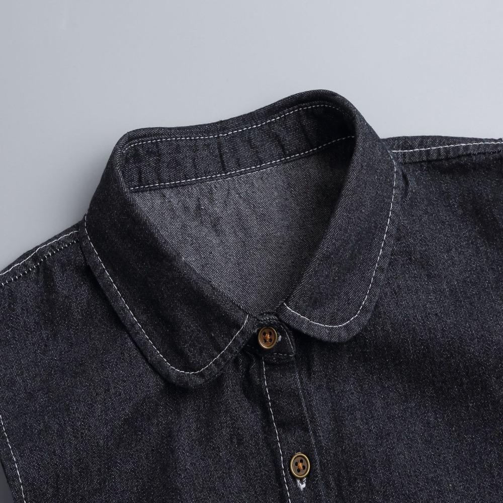 Adjustable Straps Denim Fake Collar Korean Style Turtleneck Fake Collar Detachable Collar  Student