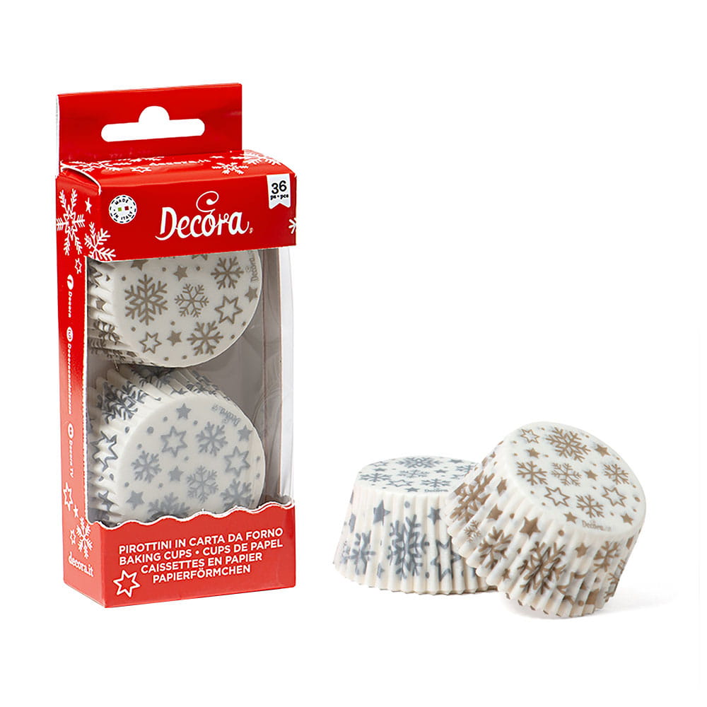 Papilotki Do Muffinów Gold & Silver Stars 50X32Mm 36 Szt