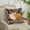 Cozy Cat-Print Pillowcase: Embrace Serenity with These Sleeping Kitties! Sofa cushion cover, home decoration, 2D printing