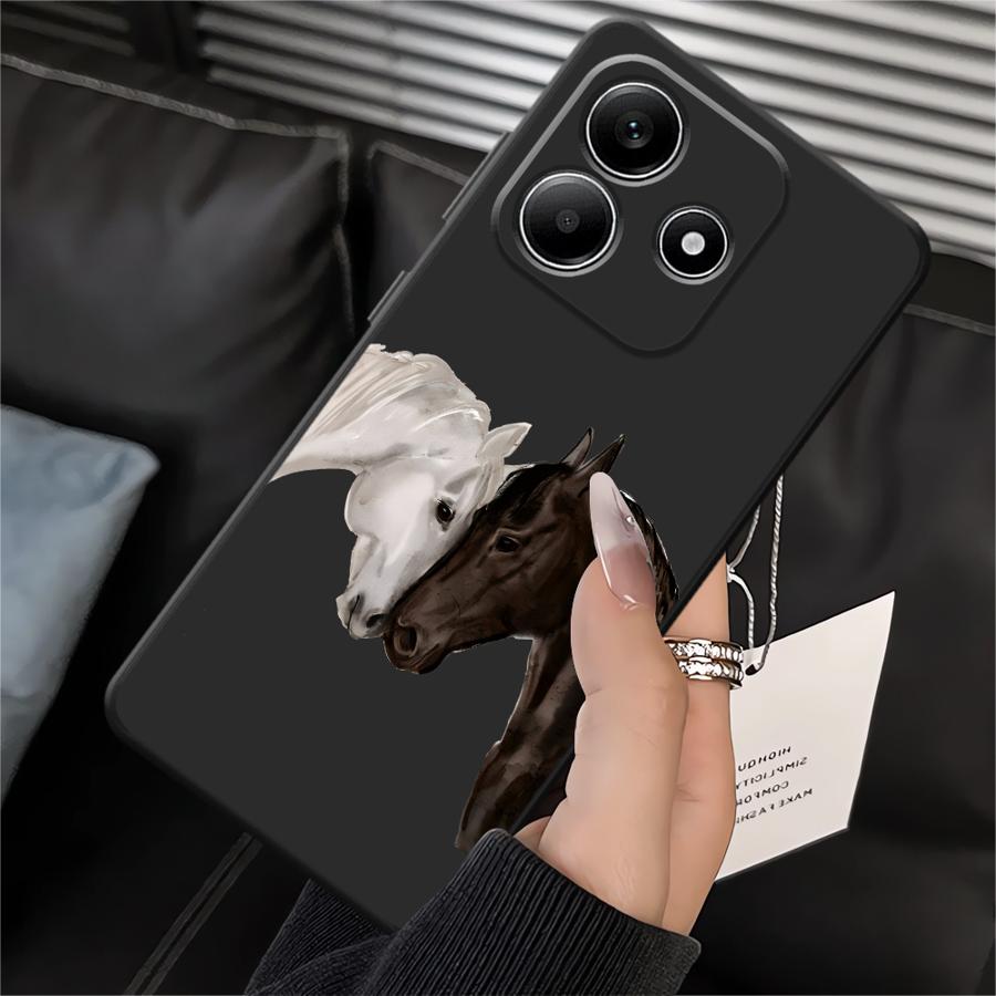 

White Black Horse Phone Cover Case for Xiaomi Redmi Note 14 13 Pro Plus 12S A1 A2 A3 9 8 7 A4 A5 11S 14C 10 12 11 Pro 12C 13C Redmi A1+