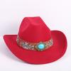 Beliebte europäische und amerikanische Mode OL-Stil einfarbiger Cowboyhut Herren und Damen High-End Zylinder Jazzhut Filzhut