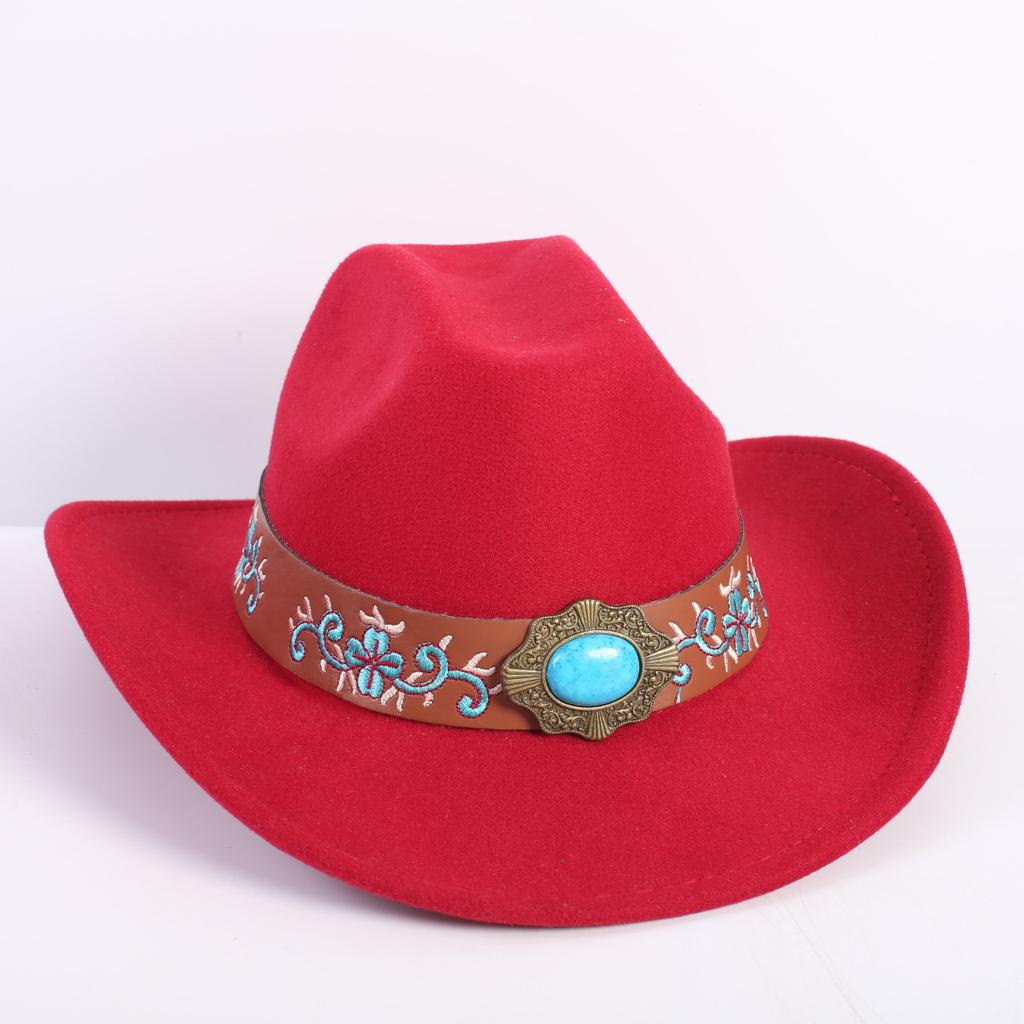 Beliebte europäische und amerikanische Mode OL-Stil einfarbiger Cowboyhut Herren und Damen High-End Zylinder Jazzhut Filzhut