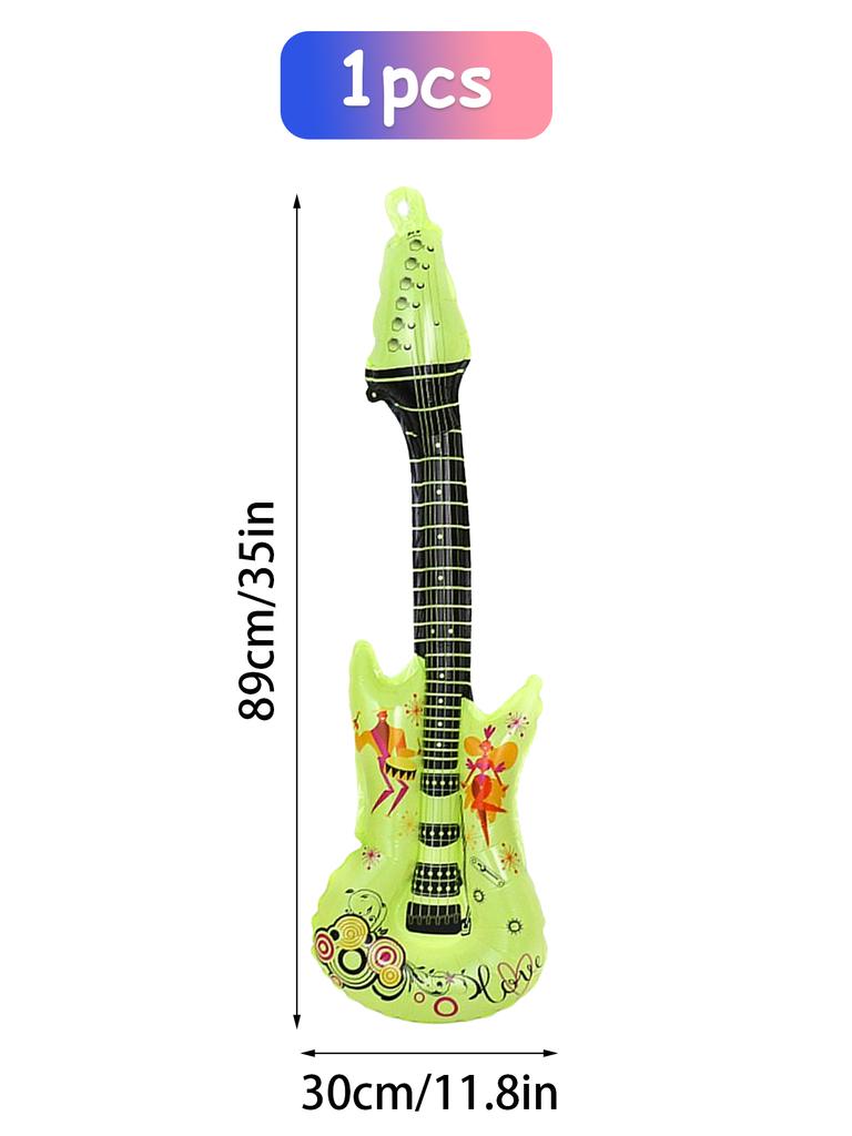 5/1PC Rock Guitar Shaped Balloon Aluminum Foil Inflatable Balloon Festive Party Supplies for Disco Birthdays Music Themed Events