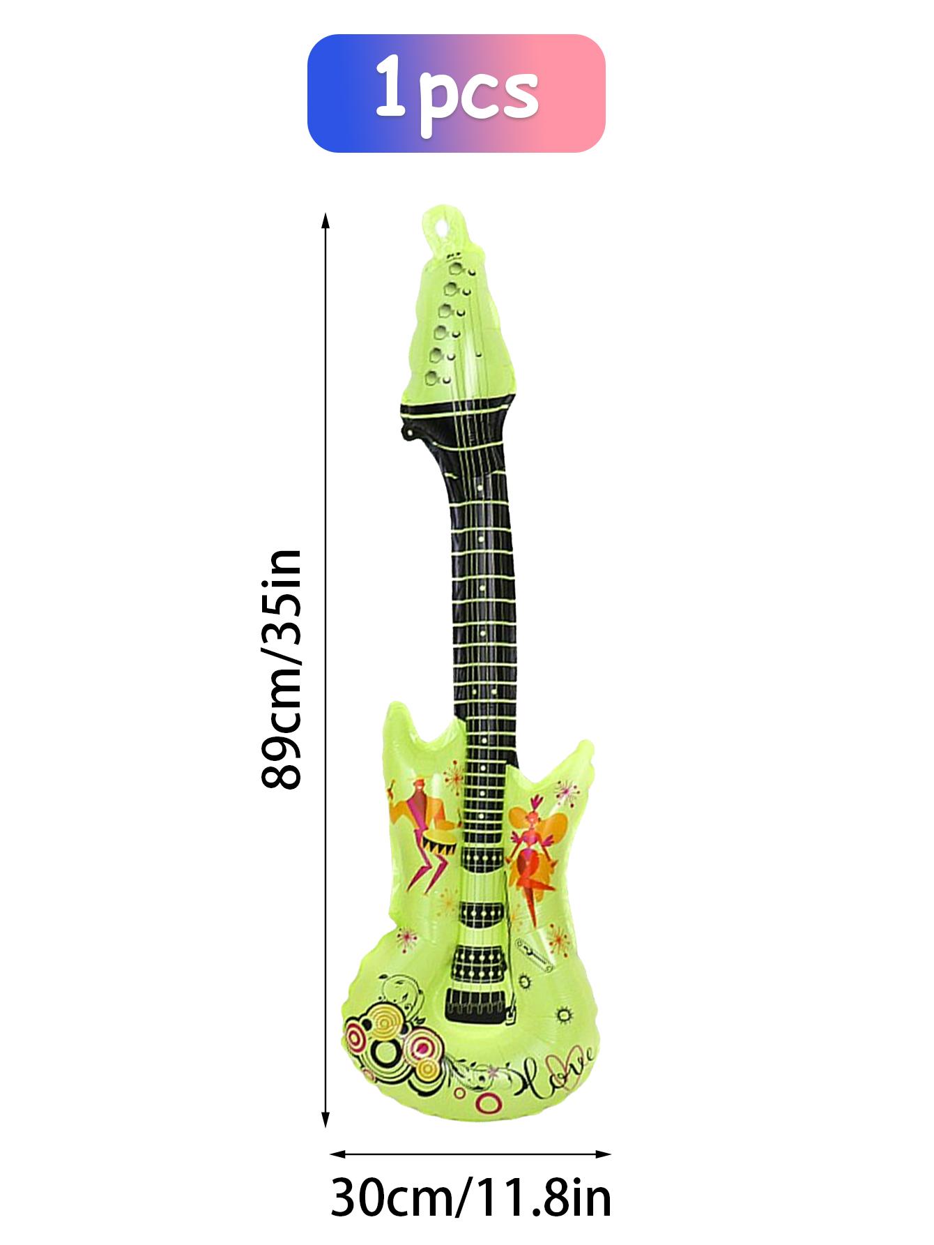 

5 шт./набір фольгованих кульок у формі рок-гітари, підходять для диско-вечірок, днів народжень, заходів на музичну тематику, святкувань типу душ Other зелений