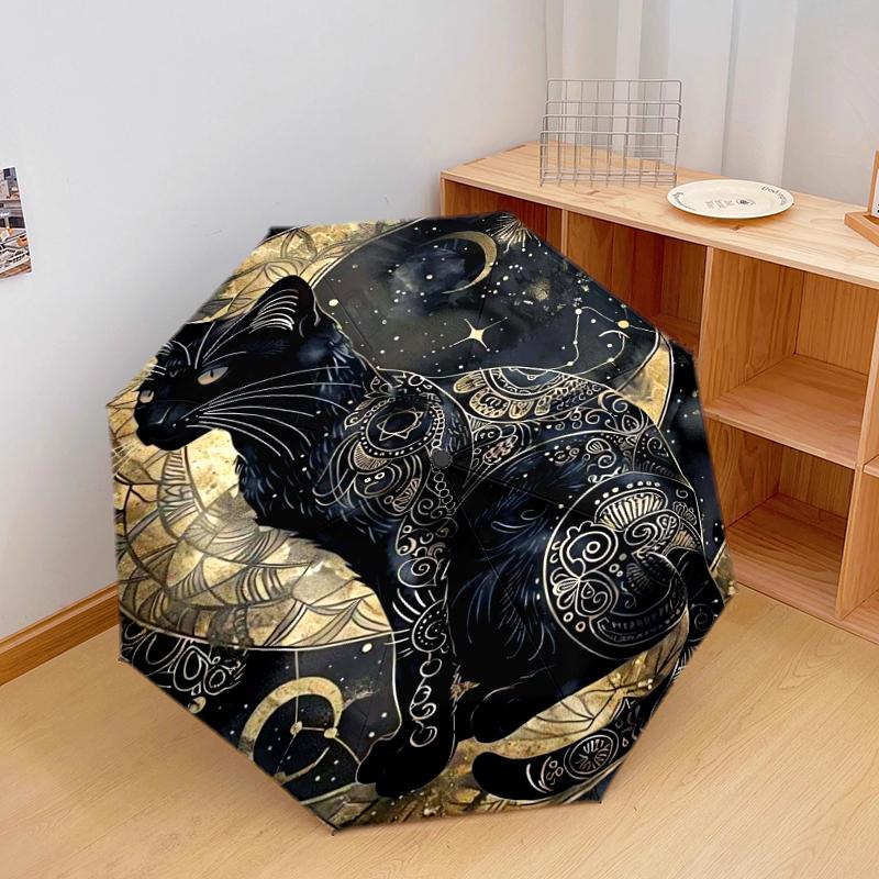 

1 PC Automatic Folding Umbrella - cat Pattern, Portable & Foldable Design with 8 Ribs, Christmas Birthday Gifts