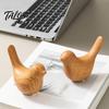 Durable Ceramic Decorative Birds Bird Figurines with Wood Grain Look, Modern Home Decor Animal Sculptures, Stylish Room for Living Bedroom Office