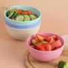 4Pcs Food Grade Plastic Salad Bowl with Dust-Proof Lid Multifunctional Thickened Cereal Bowl Dishwasher Safe Reusable Noodle Rice Food Bowl