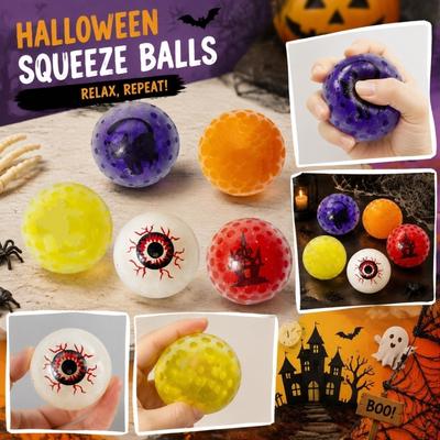 Halloween Themed Squeeze Stress Balls Set Soft Flexible Material Durable Design for Hand Exercise and Anxiety Relief Random Design Included