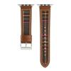 Leather Canvas Plaid Strap for Apple Watch Band Ultra 49mm 44mm 41mm 45mm40mm  Accessories Iwatch Series 9 8 6 7 SE Women's