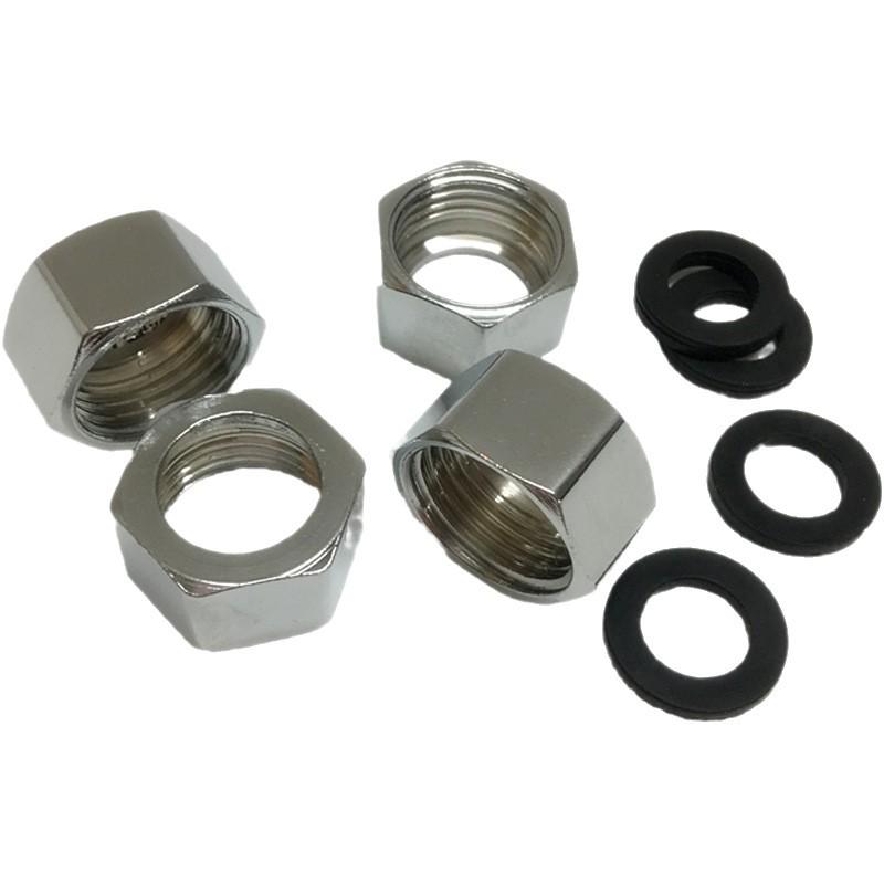 Stainless Steel Corrugated Pipe Nut: 4 Points, 6 Points, 1-Inch Water Heater Hose Connector
