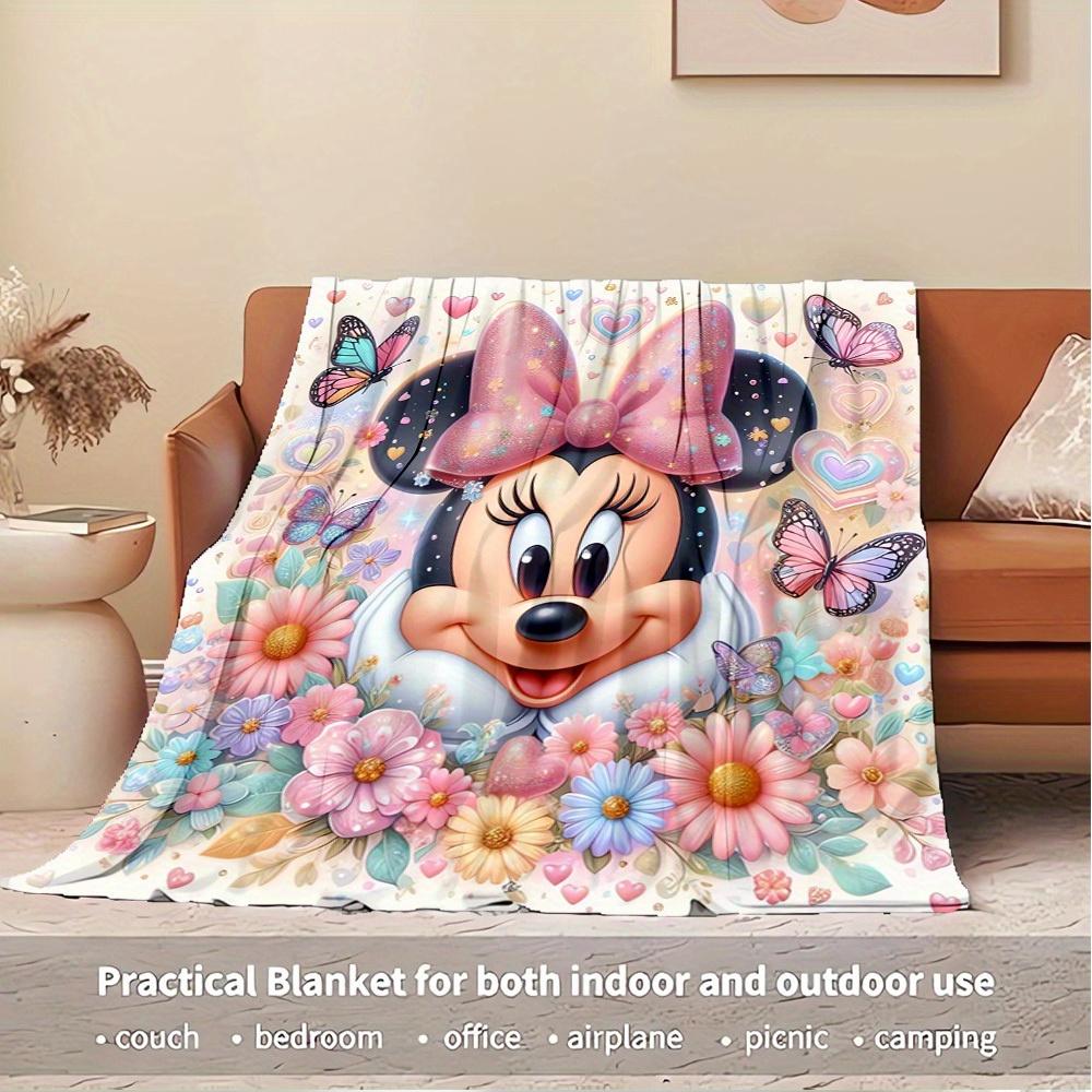 1pc Velvet Minnie Mouse Cartoon Bedding Blanket Sofa Cover Gift Home Decor 3D Printing Adult Warm Soft Lightweight Travel Camping