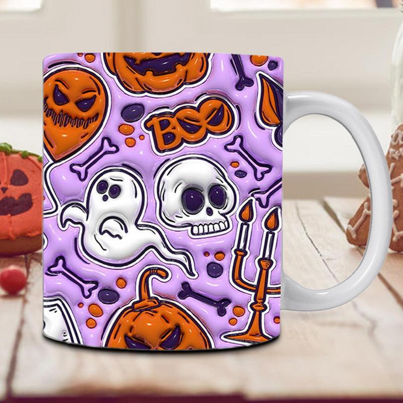Halloween Ceramic Mug 350ml Milk Cup with Handle Juice Cup for Home School Table Centerpiece Aesthetic Room Decor