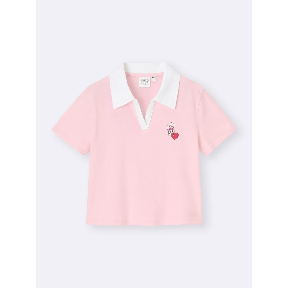 GU by Uniqlo Girls Cropped Polo Shirt Estabunny Jr