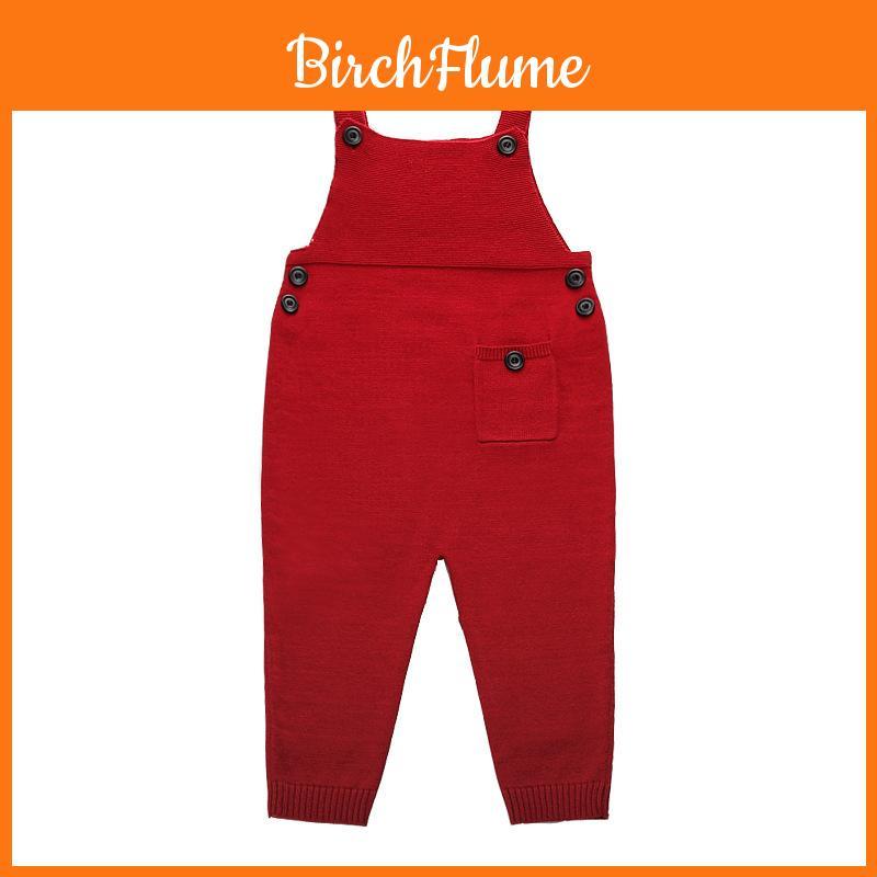 Hochwertiger Strick-Baumwoll-Latzhosen-Strampler für Jungen und Mädchen, für alle Jahreszeiten
