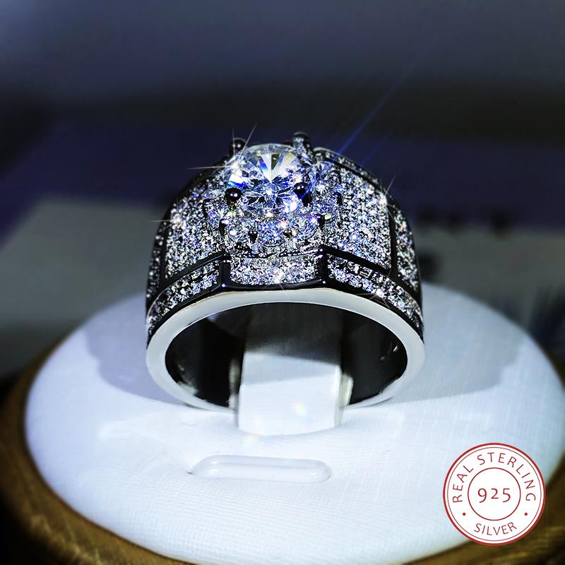 Exquisite Geometric AAAA+ White Zircon Ring   CopperRing For Ladies Fashion Jewelry Party Engagement Gift