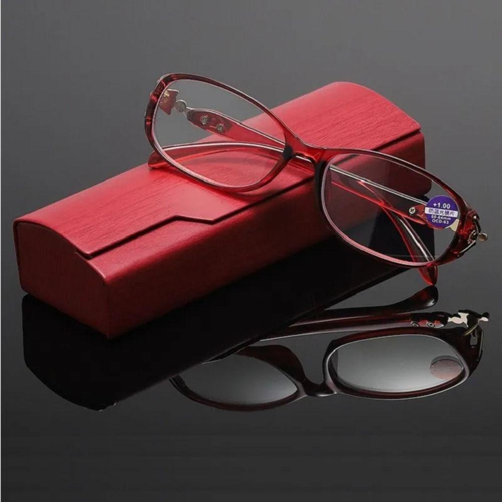 Women Fox Anti-Blue Reading Glasses Ladies Fashion Presbyopic Eyeglasses Computer Prescription Eyewear