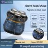 Men's Magnetic Six-Blade Electric Shaver - Washable Bald Head & Hair Clipper, Two-Speed Adjustable.
