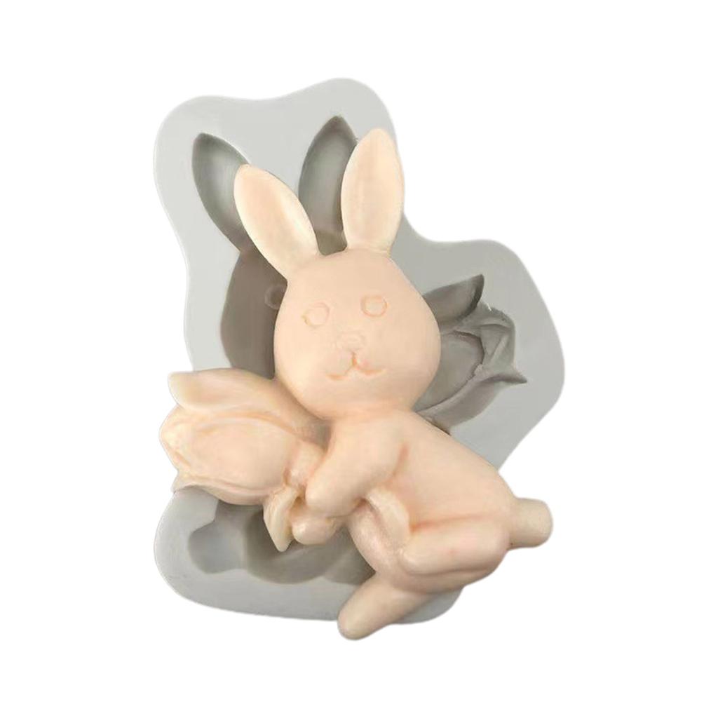 Cute Easter Egg Bunny Fondant Chocolate Mould Cake-Topper Baking Tool Handmade Soap Silicone Ornament Mold Easy To Clean