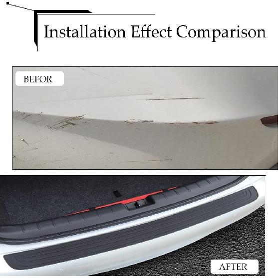 Car Rear Bumper Protector Guard, Universal Rubber Scratch Resistant Trunk Door Entry Guards Accessory Trim Cover, Scratch-Resistant Boot Sill