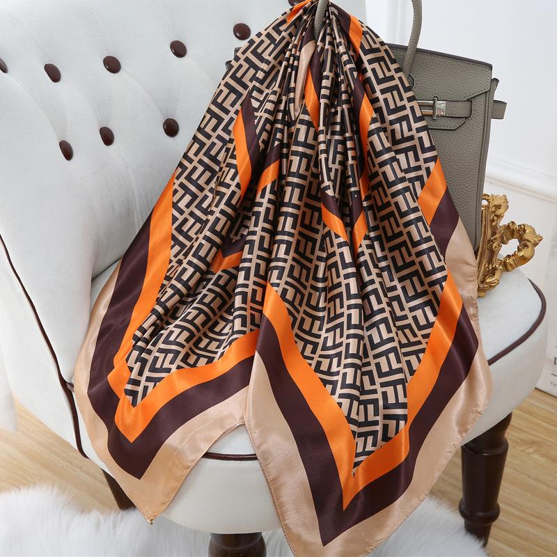 Women Silk Square Scarf Lady Bandana Head Wrap Shawl Satin Foulard Female Large Hijab Neckerchief Scarves Pashmina Headband