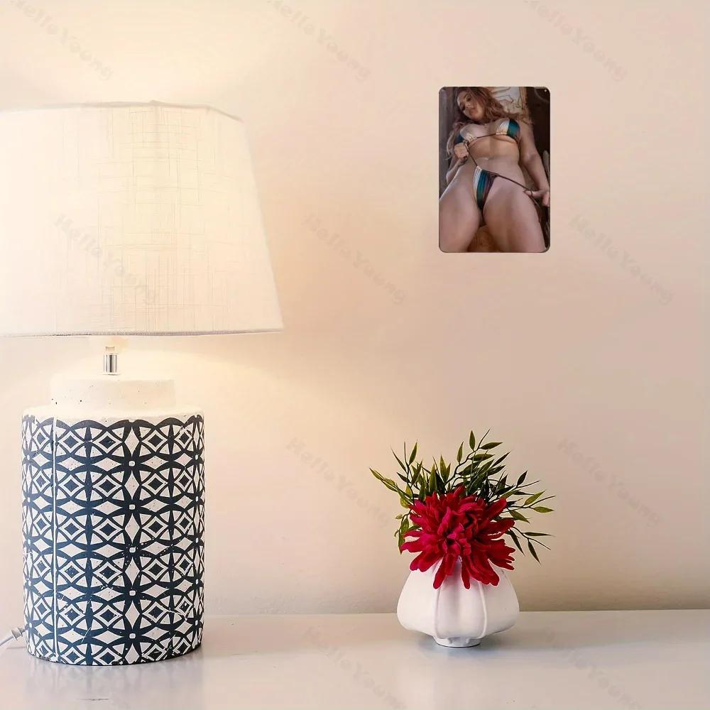 1pc Bikini Model Metal Sign, Iron Wall Art. Decorates Home, Kitchen, Etc. Vintage Style Poster for Various Spaces.