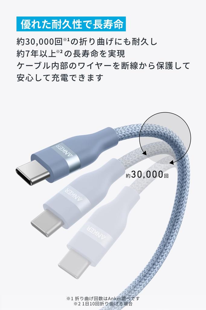 ANKER To Cable USB PD Compatible with iPhone MacBook iPad MacBook USB-C USB-C (1.8m, 240W, High-Durability Nylon) 17/16/15, Pro, Galaxy, Pro/Air,