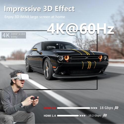 Senetem HDMI Cable 3m HDMI2.0 Standard Slim Thin High Speed ??18Gbps 4K@60Hz/HDR/ARC/3D/Ethernet Compatible with TVs, PS5/4/3, Xbox, Nintendo Switch,
