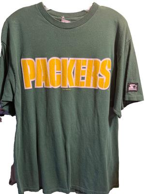 Vintage Green Bay Packers Starter Favre #4 Grafik T-Shirt Größe L Football Merch