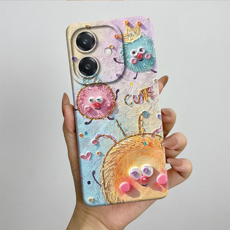 For OPPO A3 4G Phone Case A40 A40m CPH2669 CPH3669 Soft Silicone Sweet Painted Funda Coque Cartoon Printed Protective Back Cover