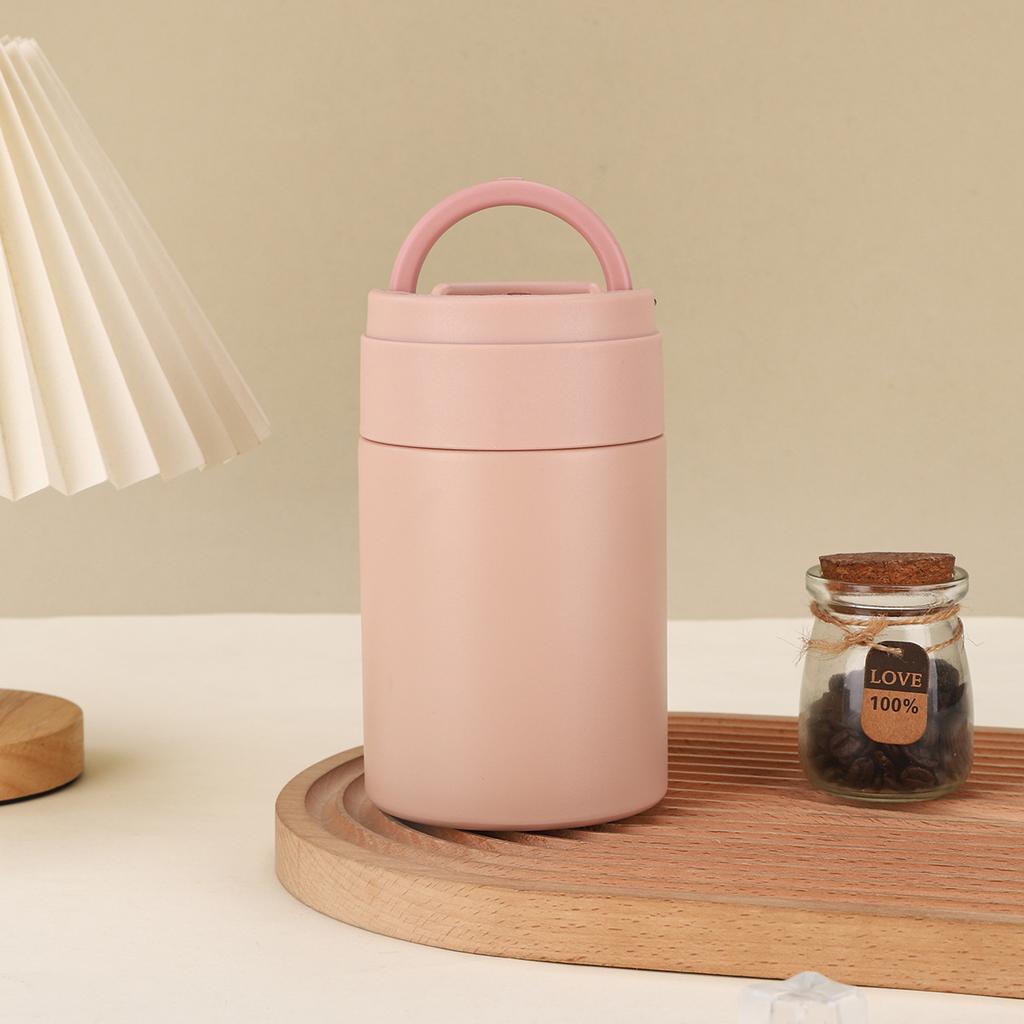 The New Stainless Steel Bracket Braising Cup Office Workers Will Carry A Spoon Hand Braising Pot Vacuum Thermos Cup