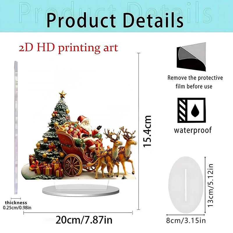 1Pc 2D Elegant Acrylic Christmas Decoration Snowhouse & Reindeer Scene Home Office Ornaments Festive Warm Party Gift Photo Props