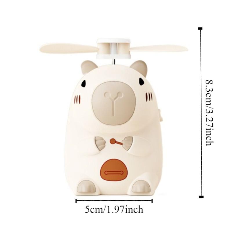 Plastic Capybara Anime Figure USB Rechargeable Student Electric Fan Cartoon Handheld Fan  Travel