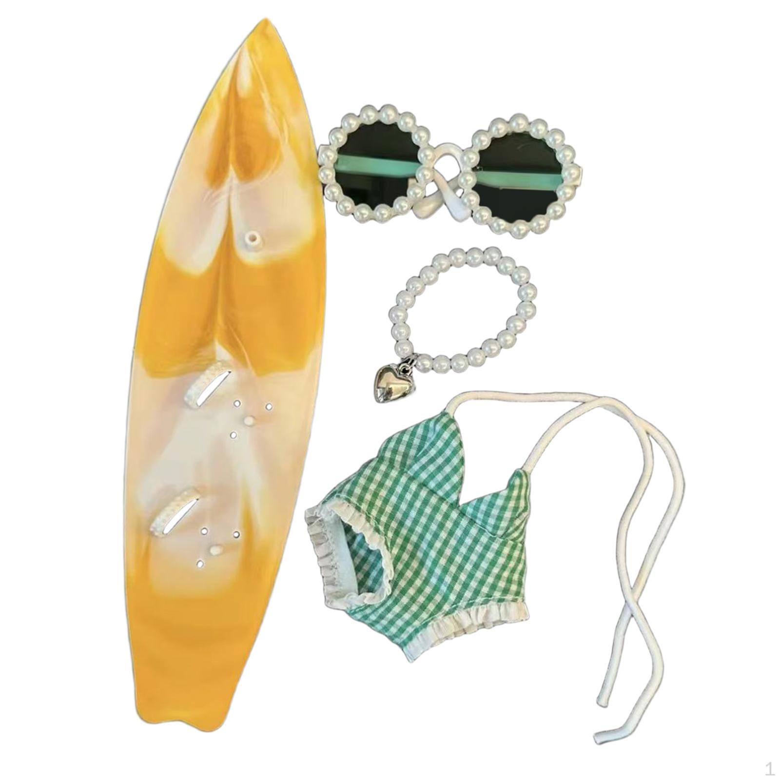 

Doll Apparel Beaded Shades for 17 Cm Dolls Fun Dress Theme Accessory Mini Polka Dot Swim Set зелёный