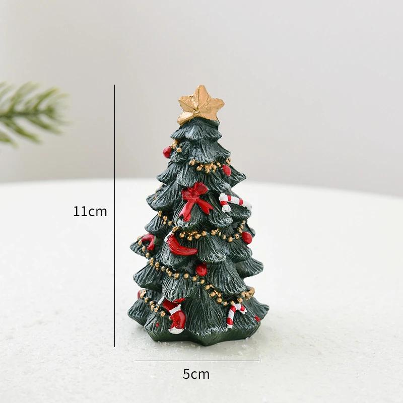 Christmas Festival Desktop Ornament - Resin Mini Christmas Tree Ideal Party Supplies & Cute Christmas Gifts for Holiday Decor