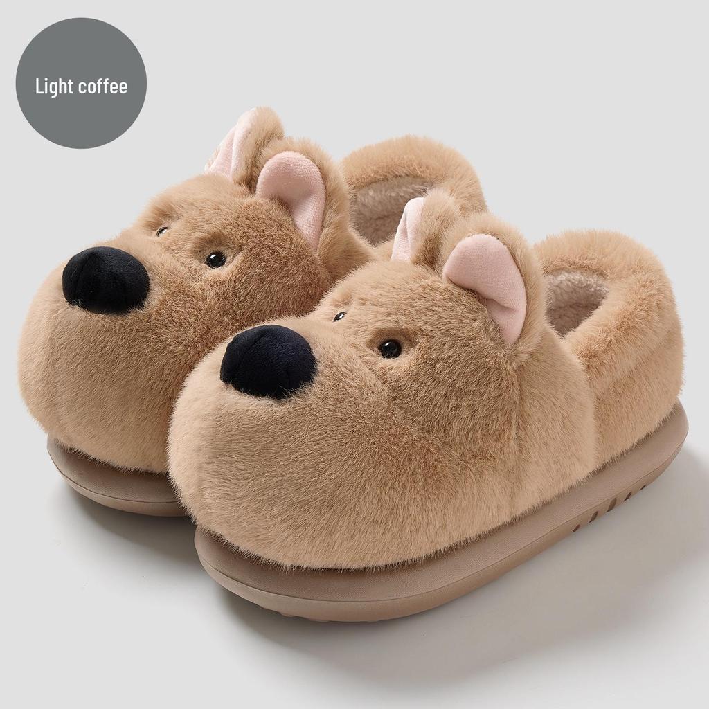 Warm Winter Cartoon Cotton Slippers for Men and Women - Heel Cover, Anti-slip, Suitable for Outdoor Wear