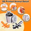 Stress Relief Animal Toy Ornament, 3D Printed Flexible Joints Movable Figures with Stacking Cylinders, Play And Decompress Bendable Figurine