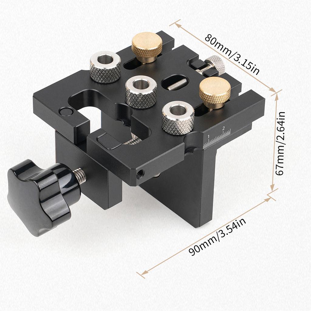 Combinatorial 3-in-1 Self-Centering Dowel Jig Kit W/ 6/8/10/12mm Drill Guide, Precise Dowel Hole Locator Woodworking Joint Tool