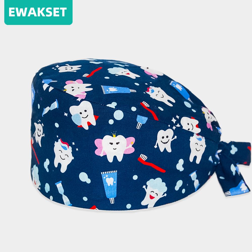 Dental Clinic Scrubs Caps with Sweatband Dentist Work Scrubs Beauty Work Hats Lab Nursing Scrubs Cap Gorro Enfermera