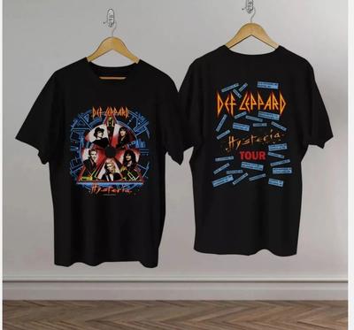 Trending Vintage Def Leppard Hysteria Concert Tour T-Shirt 1988 Limited Edition Unisex T-Shirt