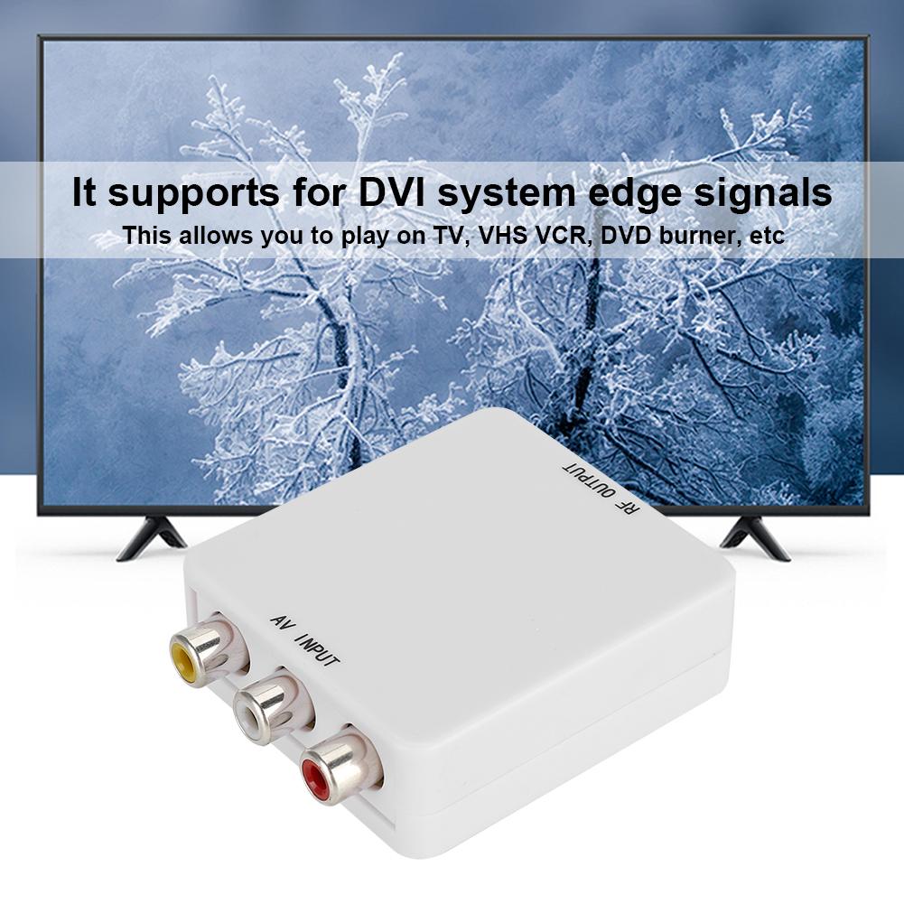 AV To RF Mini Video Converter Box Driver Free Adapter TV Signal Switcher 67.25Mhz 61.25Mhz