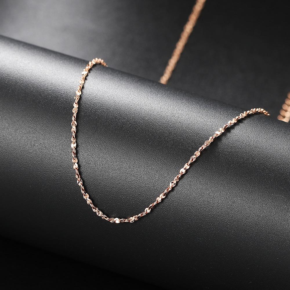 Simple Chain Necklace for Women Gold Water-wave Snake Box Chain Clavicle Choker Jewelry on The Neck C002