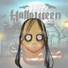 Frightening Long Hair Momo Mask Plastic Spooky Halloween Party Costume Prop