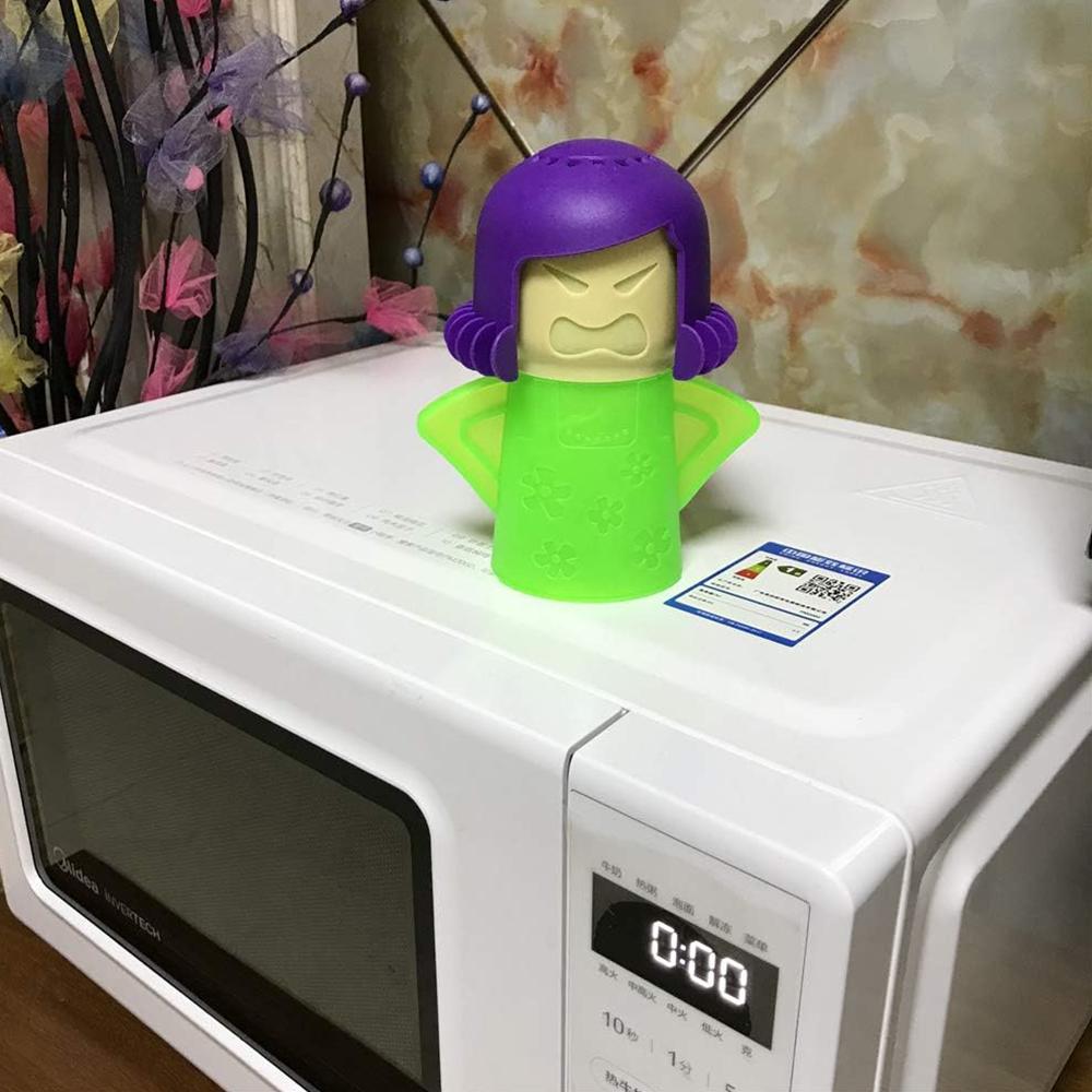 Angry Mama Microwave Oven Steam Cleaner, Just Add Vinegar and Water, Green