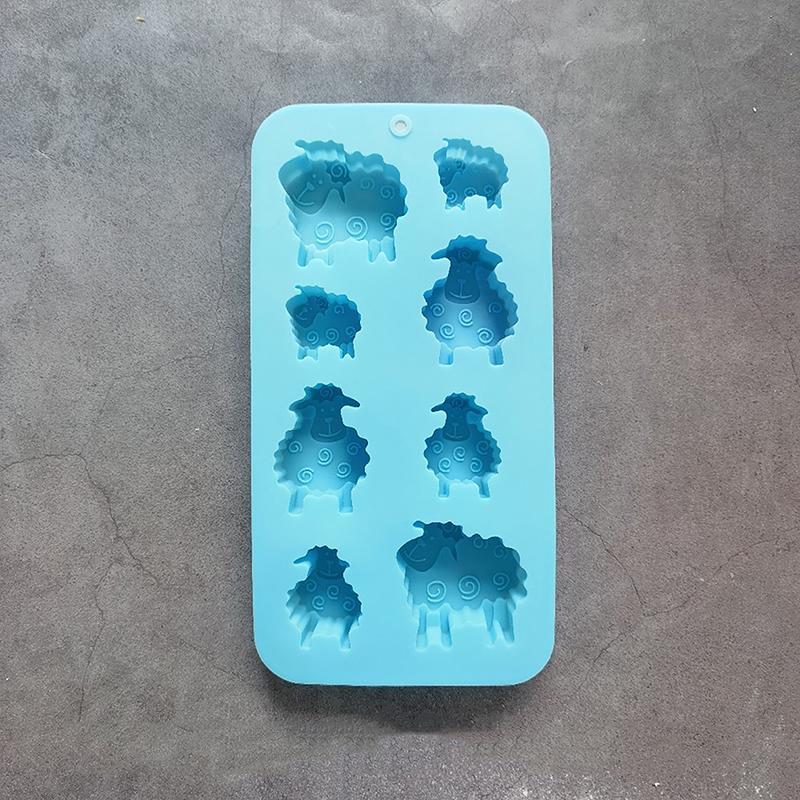 1 stk 8 hull Sau Dyr Formet Sjokolade Silikonform DIY Godteri Kjeks Gelé Pudding Iskube Bakverk Bakeverktøy