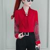 Women's Shirt Top Bow Loose Base Shirt Chiffon Shirt